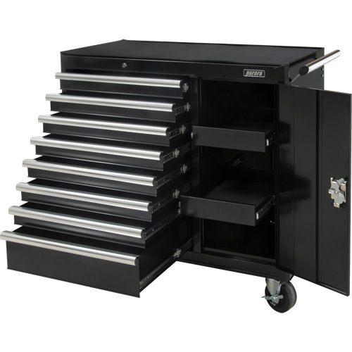 Chariot &agrave; outils industriel, 8 tiroirs, 44-3/10" la x 21-1/10" p x 36-7/10" h, Noir Pathway Supply LP