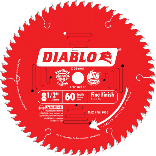 Contractor Saw Blades - Fine Finishing Saw Blades, 8-1/2", 60 Teeth, Wood Use Pathway Supply LP