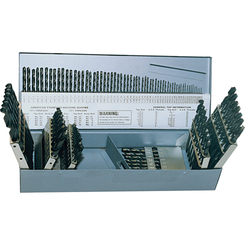 CLE-LINE Drill Sets, 115 Pieces, High Speed Steel Pathway Supply LP