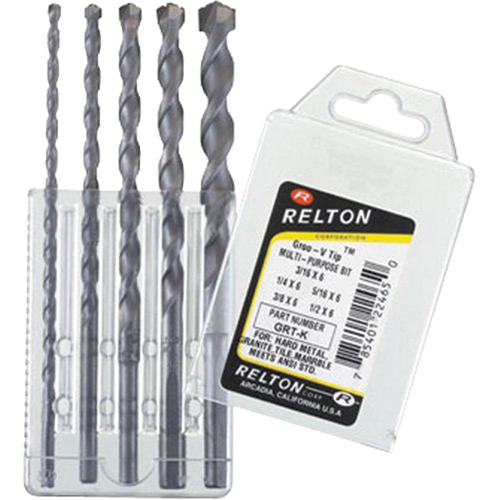 Jeux de 5 forets sp&eacute;cialis&eacute;s &agrave; usages multiples avec pointe Groo-V, 5 morceaux, Carbure Pathway Supply LP