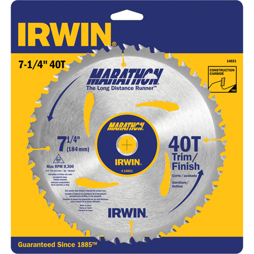Contractor Saw Blades - Marathon&reg; Saw Blades, 7-1/4", 40 Teeth, Wood Use Pathway Supply LP