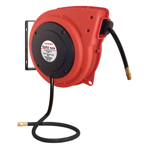 Rolair Automatic Rewind Hose Reel With PVC Hose, Air, 3/8" x 30', Single Hose, 300 psi Pathway Supply LP