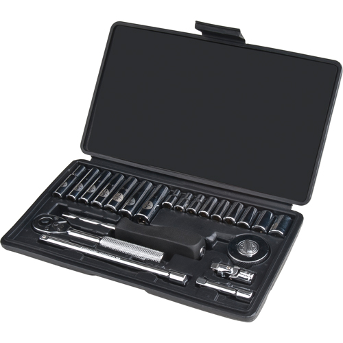 Socket Set, 22 Pcs, 1/4" Drive Size, Deep Pathway Supply LP