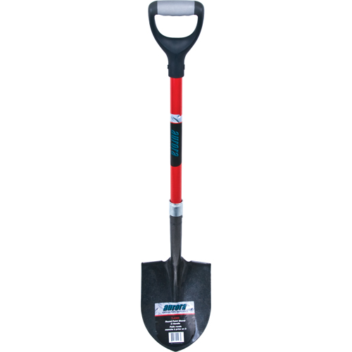 Heavy-Duty Round Point Shovel, Carbon Steel Blade, Fibreglass, D-Grip Handle Pathway Supply LP