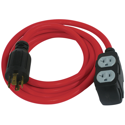 Rallonge pour g&eacute;n&eacute;ratrice, SJTW, AWG 12/3, 30 A, 4 prise(s), 10' Pathway Supply LP