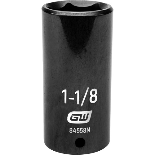SAE Socket, Impact, 1-1/8", 1/2" Drive, 6 Points, Deep Pathway Supply LP