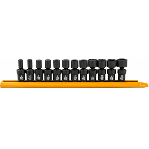 Jeu de 12 douilles m&eacute;triques flexibles universelles &agrave; chocs 1/4" &agrave; 6 pans Pathway Supply LP