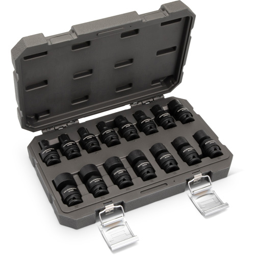 Jeu de 15 douilles m&eacute;triques flexibles universelles &agrave; chocs 3/8" &agrave; 6 pans Pathway Supply LP