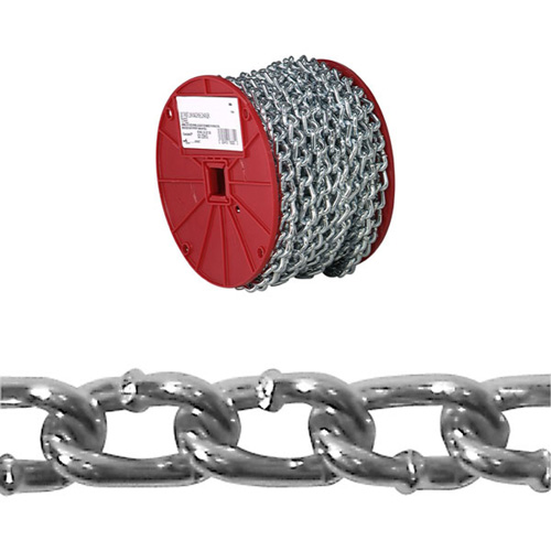 Twist Link Machine Chain, Low Carbon Steel, #2 x 125' (38.1 m) L, 310 lbs. (0.155 tons) Load Capacity Pathway Supply LP