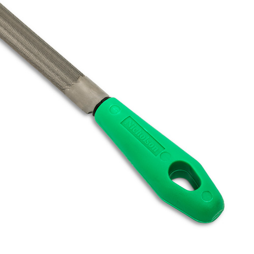 Lime &agrave; taille crois&eacute;e avec poign&eacute;e verte, Demi-ronde, 8", B&acirc;tarde Pathway Supply LP