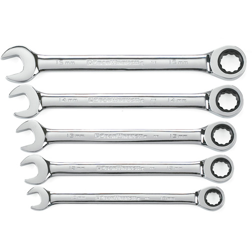72-Tooth 12 Point Ratcheting Wrench Set, Combination, 5 Pieces, Metric Pathway Supply LP