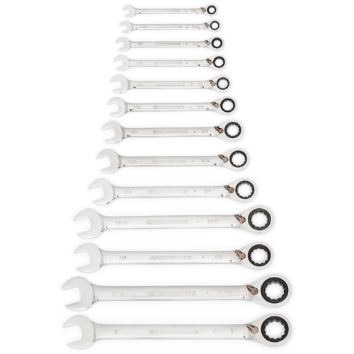 72-Tooth 12 Point Reversible Ratcheting SAE Wrench Set, Combination, 13 Pieces, Imperial Pathway Supply LP