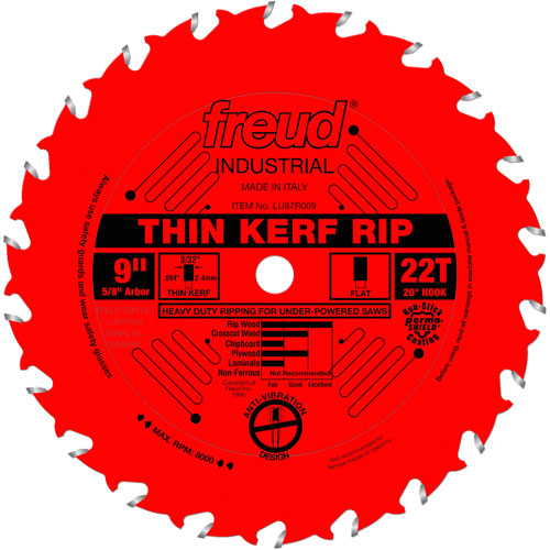 TCS Industrial Saw Blade - Rip/Crosscut Thin Kerf, 9", 22 Teeth, Wood Use Pathway Supply LP