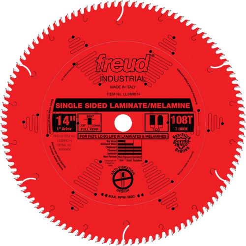TCS Industrial Saw Blade - Chipboard, 14", 108 Teeth, Laminate Use Pathway Supply LP