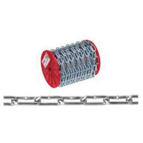 Straight Link Coil Chain, Low Carbon Steel, #4 x 100' (30.4 m) L, 205 lbs. (0.1025 tons) Load Capacity Pathway Supply LP