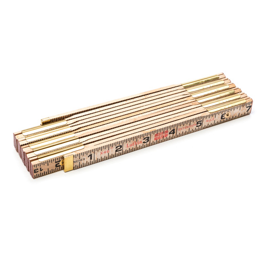 R&egrave;gle Red End avec deux rallonges de r&egrave;gle &agrave; glissi&egrave;re de 6", 6' lo, Bois, Graduations de 1/16" Pathway Supply LP