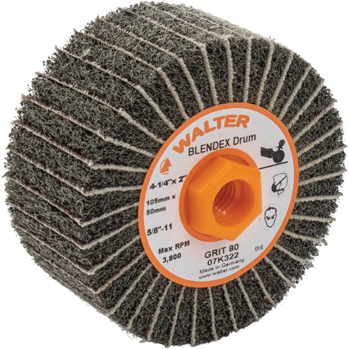 Two-In-One Finishing Drums, 4-1/4" Dia. x 2" W, 5/8"-11 Arbor, 80 Grit Pathway Supply LP