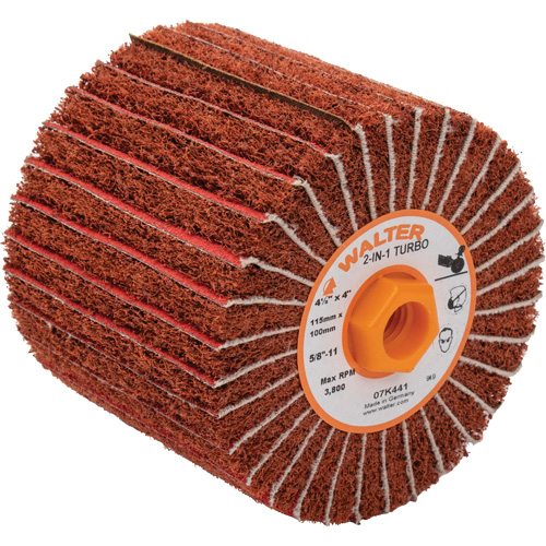 Two-In-One Turbo Drums, 4-1/2" Dia. x 4" W, 5/8"-11 Arbor, 60 Grit Pathway Supply LP