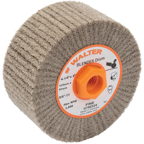 ALLSTEEL Blendex Surface Conditioning Drum, 4-1/4" Dia. x 2" W, 5/8"-11 Arbor, Fine Grit Pathway Supply LP