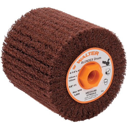 Blendex Surface Conditioning Drum, 4-1/4" Dia. x 4" W, 5/8"-11 Arbor, Medium Grit Pathway Supply LP