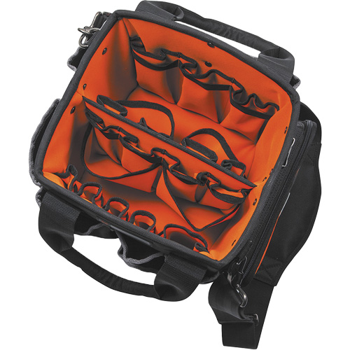 Tradesman Pro Tool Tote, Ballistic Nylon, 40 Pockets, Black/Orange Pathway Supply LP