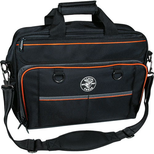 Tradesman Pro Tech Bag with Laptop Pocket, Polyester, 22 Pockets, Black/Orange Pathway Supply LP