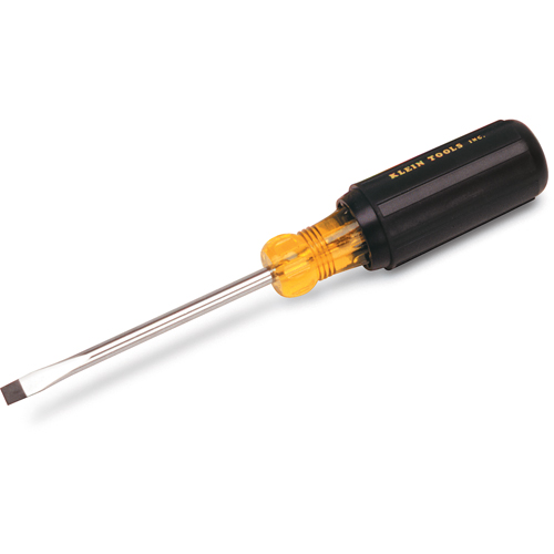 Heavy-Duty Slot Cabinet Tip Screwdriver, 1/4" Tip, Round, 14-11/32" L, Cushion Grip Handle Pathway Supply LP
