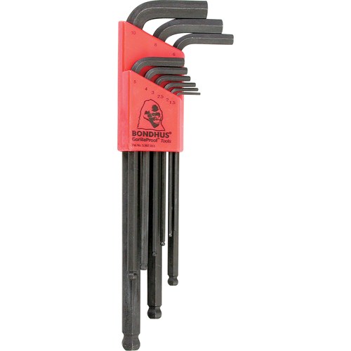 Balldrive L-Style Hex Key Set, 9 Pcs., Metric Pathway Supply LP