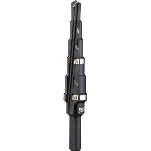 Foret &eacute;tag&eacute; no 2, 3/16" - 1/2", Incr&eacute;ments de 1/16", Acier rapide Pathway Supply LP
