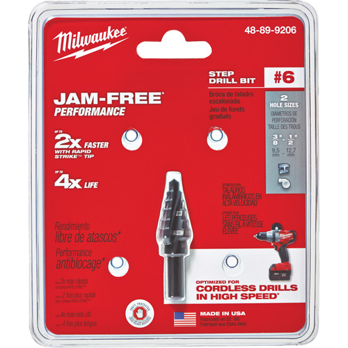 Foret &eacute;tag&eacute; no 6, 3/8" - 1/2", Incr&eacute;ments de 1/16", Acier rapide Pathway Supply LP