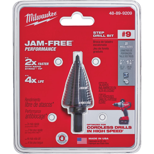 #9 Step Drill Bit, 7/8" - 1-1/8" , High Speed Steel Pathway Supply LP