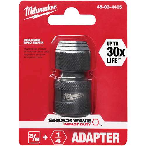 Shockwave Impact Driver Square to Hex Socket Adapter, Impact, 1/4" Drive, 3/8" Socket, 1.875" L Pathway Supply LP