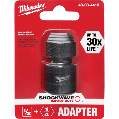 Shockwave Impact Driver Square to Hex Socket Adapter, Impact, 1/4" Drive, 1/2" Socket, 1.875" L Pathway Supply LP
