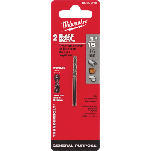 Thunderbolt&reg; Jobber Drill Bit, High Speed Steel, 1/16", 1-7/8" L, 7/8" Flute, 135° Point Angle Pathway Supply LP