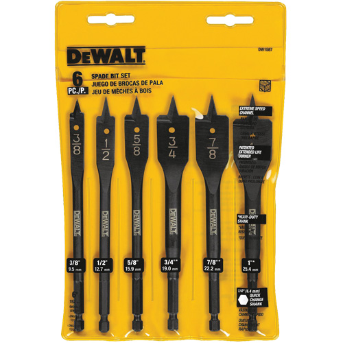 Heavy-Duty Spade Bit Set, 6 Pieces Pathway Supply LP