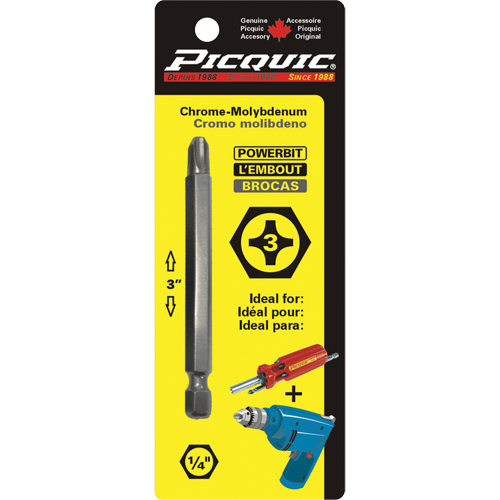Embout, Phillips, Embout #3, Prise 1/4", Longueur 3" Pathway Supply LP