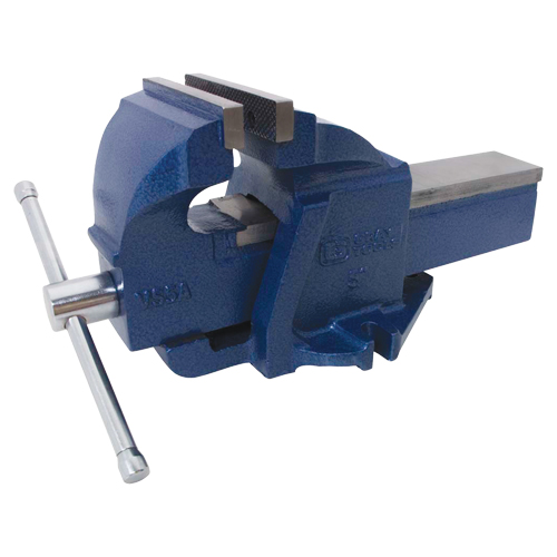 Ductile Iron Mechanics Bench Vise, 5" Jaw Width, 3-3/10" Throat Depth Pathway Supply LP