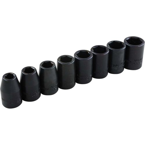 Socket Set, 8 Pcs, Impact, 3/8" Drive Size, Deep Pathway Supply LP