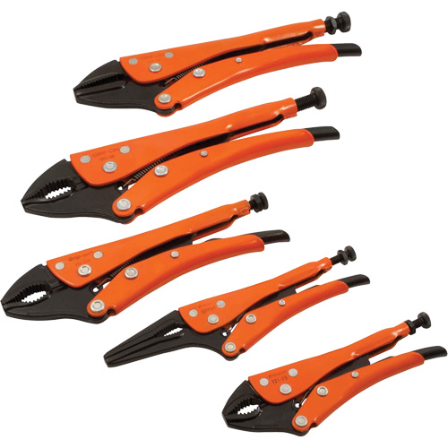 Straight Curved & Long Nose Locking Pliers Set, 5 Pieces Pathway Supply LP