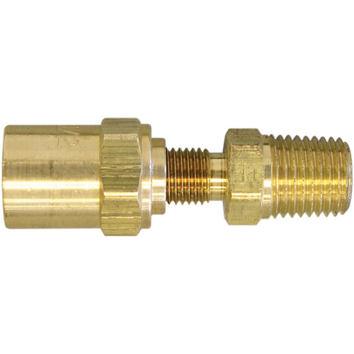 3/8" NPT Reusable Hose Fitting, 11/16" Dia., Brass Pathway Supply LP