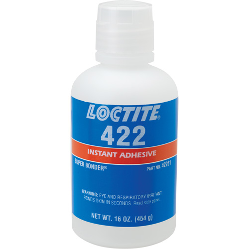 422 Super Bonder&reg; Instant Adhesive, Clear, Bottle, 16 oz. Pathway Supply LP