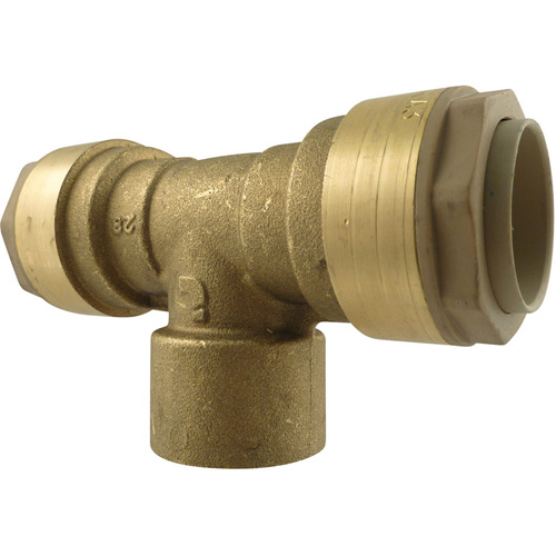 Quickline Air Piping Tee Connect, Brass, 1/2" Pathway Supply LP