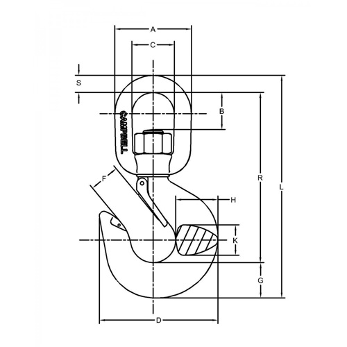 Crochet de levage pivotant avec loquet Pathway Supply LP