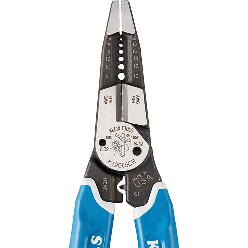 Klein-Kurve&reg; Heavy-Duty Wire Stripper, Cutter & Crimper Multi-Tool, 8-1/4" L, 8 - 20 AWG Pathway Supply LP
