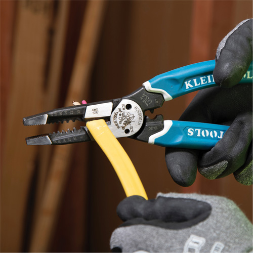 Klein-Kurve&reg; Heavy-Duty Wire Stripper, Cutter & Crimper Multi-Tool, 8-1/4" L, 8 - 20 AWG Pathway Supply LP