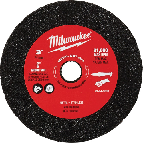 Meule de tronçonnage des m&eacute;taux, 3" x 0,04", Arbre 3/8" Pathway Supply LP