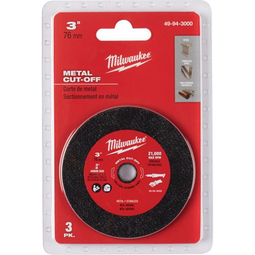 Meule de tronçonnage des m&eacute;taux, 3" x 0,04", Arbre 3/8" Pathway Supply LP
