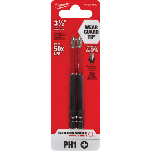 Embout de tournevis Shockwave Impact Duty, Phillips, Embout #1, Prise 1/4", Longueur 3-1/2" Pathway Supply LP