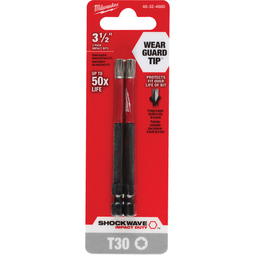 Shockwave Impact Duty Screwdriver Bit, Torx, T-30 Tip, 1/4" Drive Size, 3-1/2" Length Pathway Supply LP