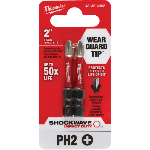 Embout de tournevis Shockwave Impact Duty, Phillips, #2, Prise 1/4" Pathway Supply LP